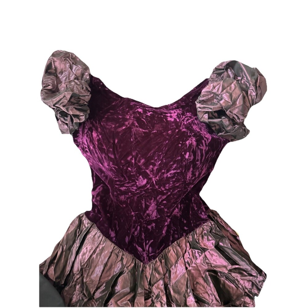 Vintage 80s 90s Lori Ann Deep Purple Gown - Dramatic Back Bow